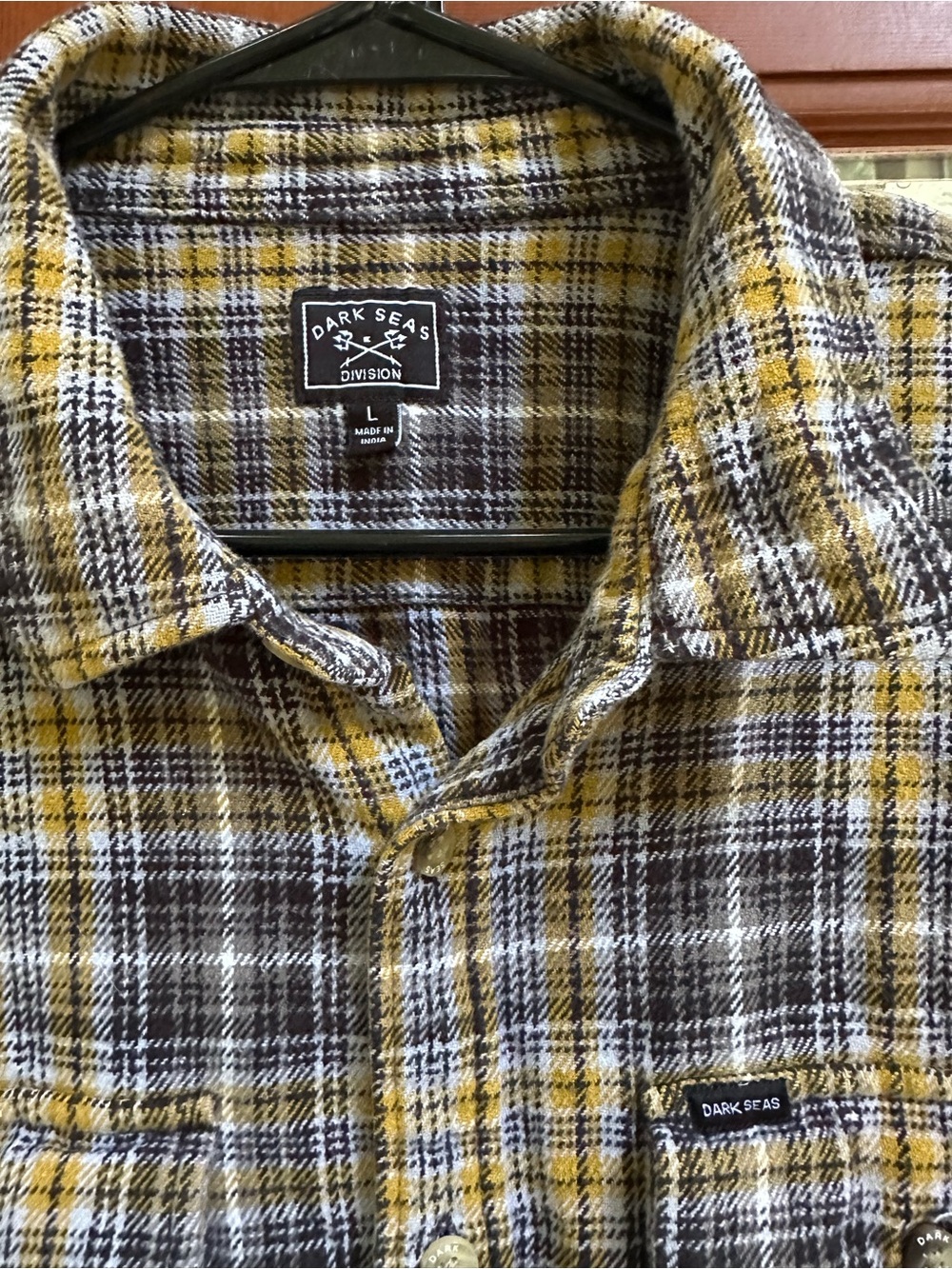 Dark Seas Men's Plaid Flannel Button-Down - Size L